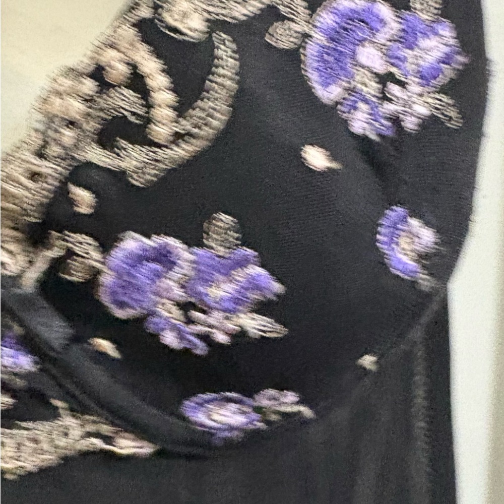 Delicates Black and Purple Embroidered Chemise - Picture 3 of 6